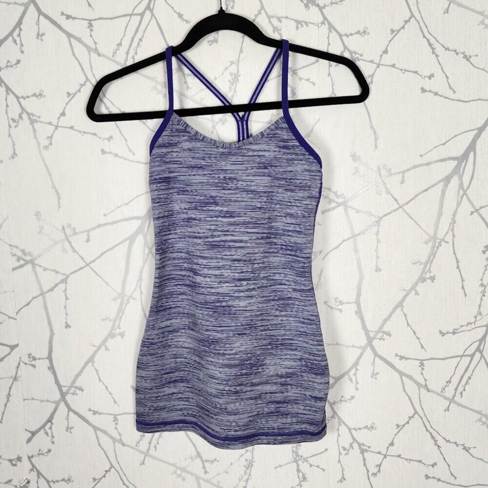Lululemon Purple Spacedye Luon Strappy Racerback Power Y Tank - Picture 2 of 4